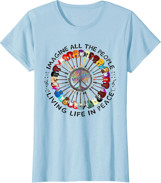Imagine Music Peace and Music Guitar Circle Harmony