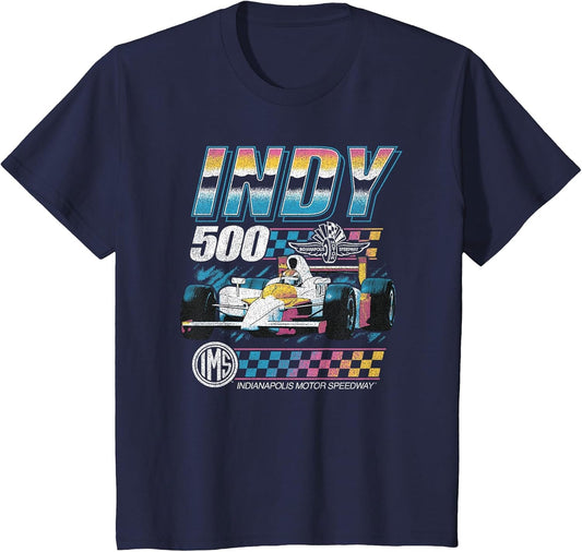 Indy 500 Indianapolis Motor Speedway Distressed Chrome Neon