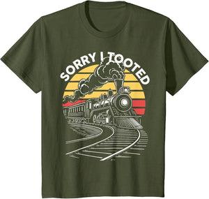 Kids Toddler Sorry I Tooted Train Locomotive Railroad Kids Boys