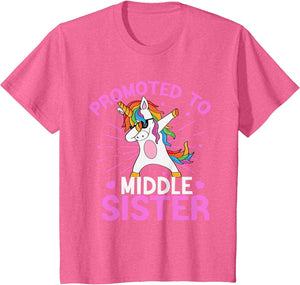 Kids Promoted to Middle Sister Unicorn Baby Announcement Toddler