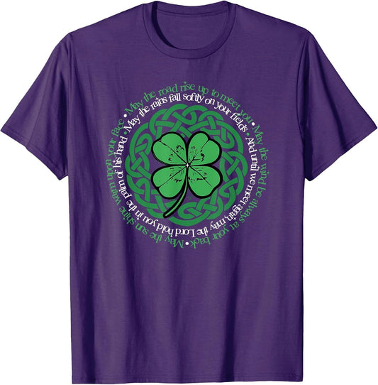 Irish Blessing, Celtic Knot & 4-Leaf Clover Luck Version B
