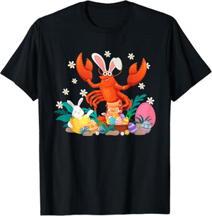 Men Women Funny Crawfish Easter Sunday Bunny Egg Hunting