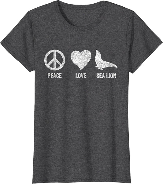 Peace Love Sea Lion Lover Funny Sea Lion Quote