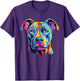 Watercolour Colourful American Pit Bull Terrier Dogs