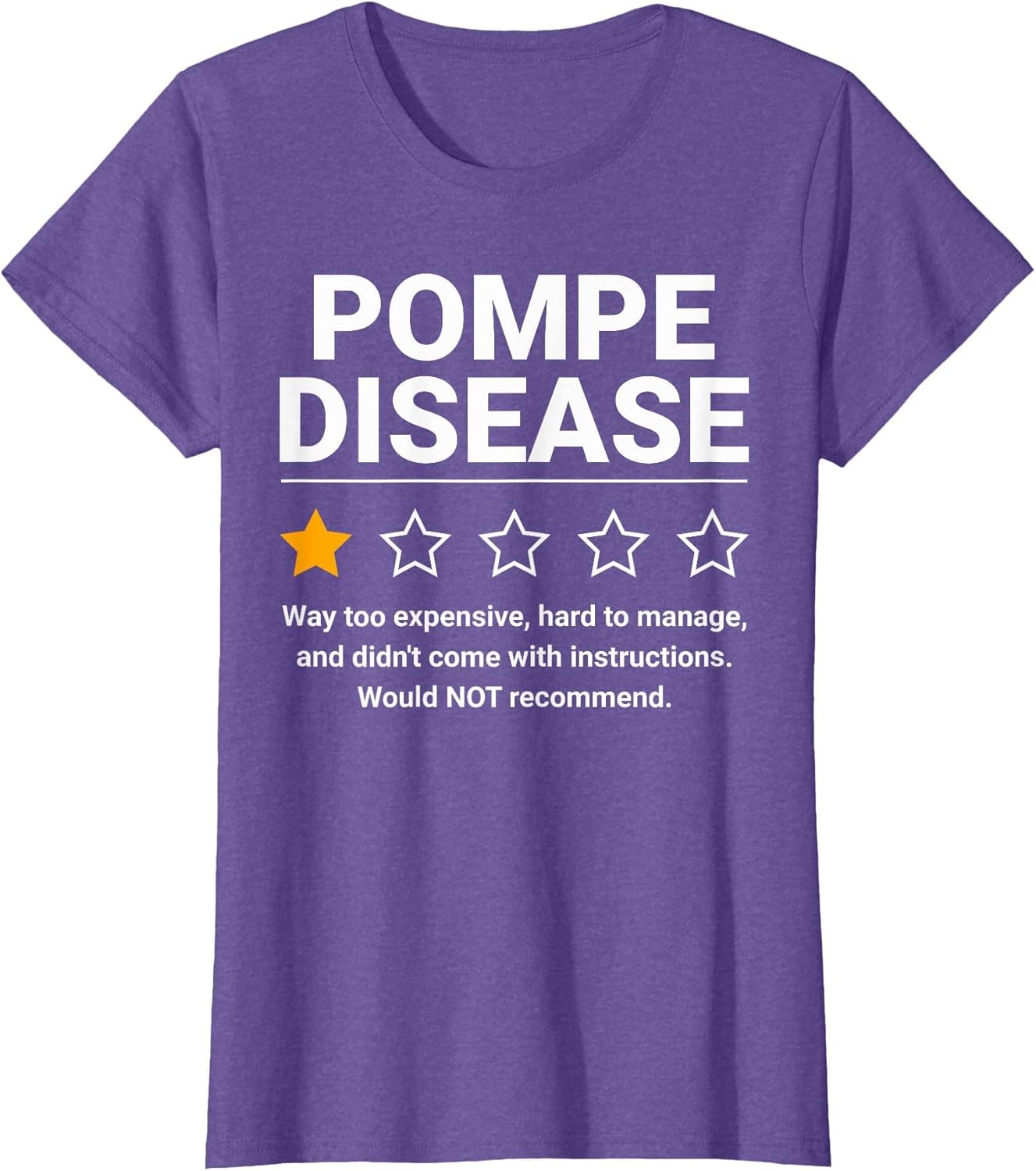 Pompe Disease One Star Rating Funny Pompe Disease Awareness