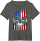 4th of July Shirt Men American Flag Skull Skeleton