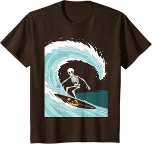 Funny Skeleton Surfing Lovers Spooky Halloween Surfer Ghosts