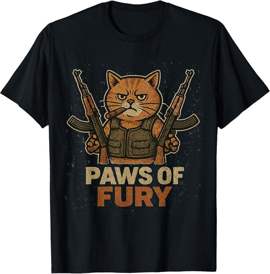 Funny Army Cat with Gun Soldier Fighter Kitty Paws of Fury