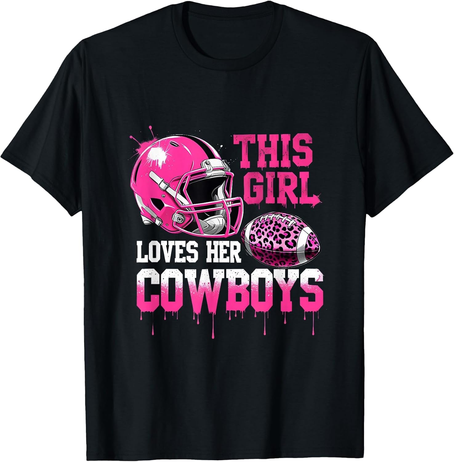 This Girl Loves Her Cowboys Football Leopard Pink Helmet
