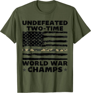 Undefeated World War Champs 4th of July American Army Flag