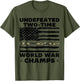 Undefeated World War Champs 4th of July American Army Flag