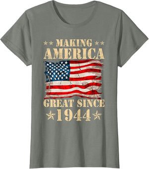 Vintage Making America Flag Great Since 1944 Birthday Party