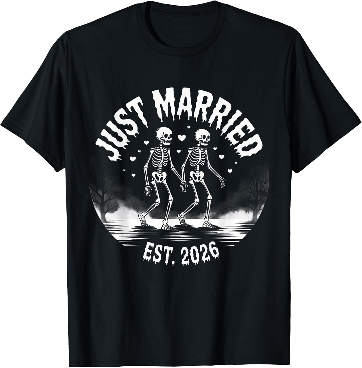 Just Married Skeleton Couple Est. 2026