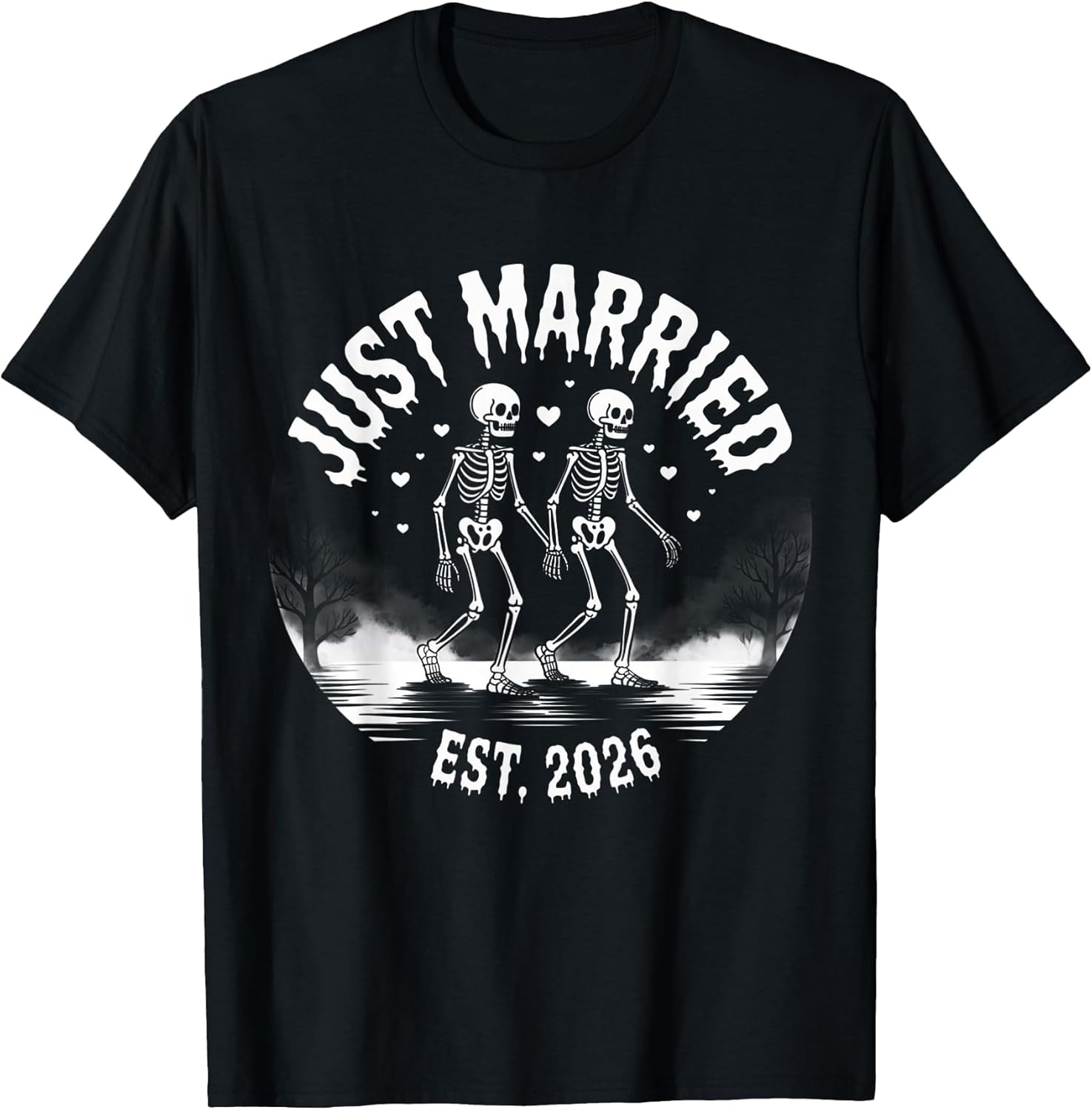 Just Married Skeleton Couple Est. 2026