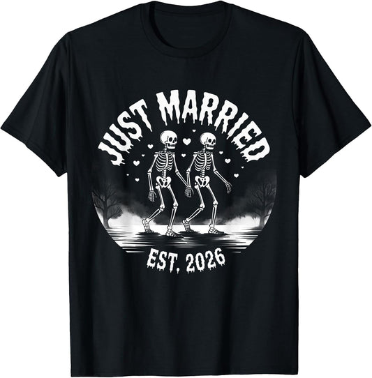 Just Married Skeleton Couple Est. 2026
