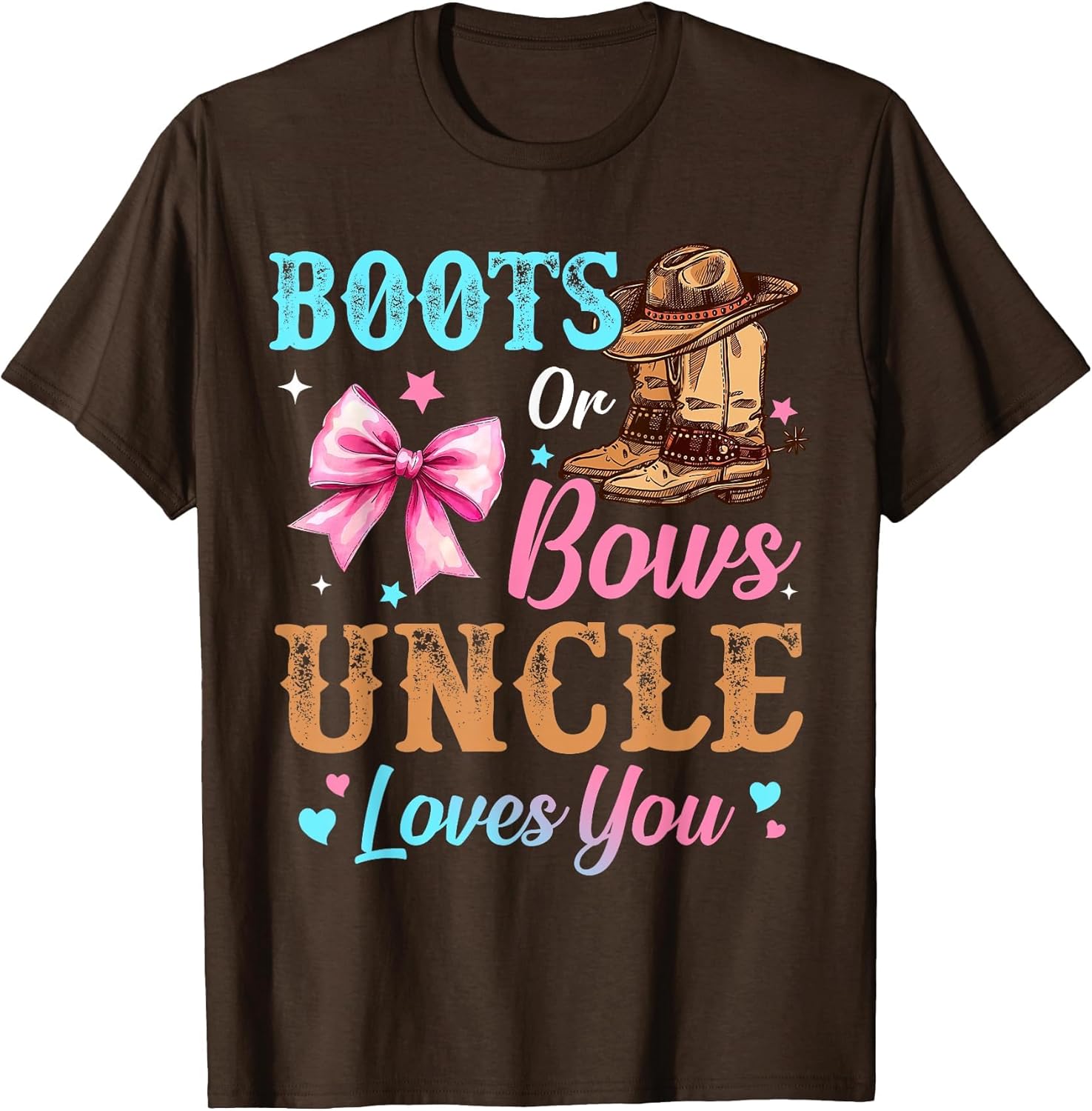 Boots or Bows Uncle Loves You Gender Reveal Family