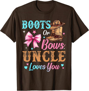 Boots or Bows Uncle Loves You Gender Reveal Family
