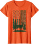 Men Kids Orange Hunting Shirt Deer Hunters Toddler Camo Flag