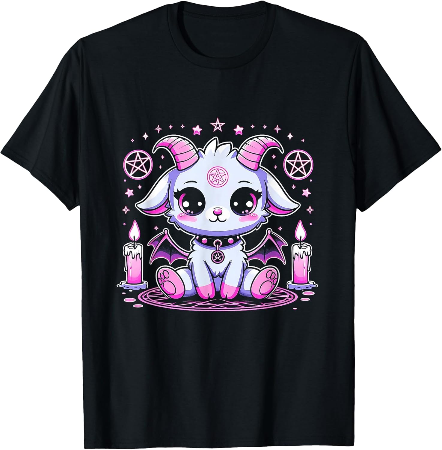 Kawaii Pastel Goth Cute Creepy Pentacle Baphomet Halloween
