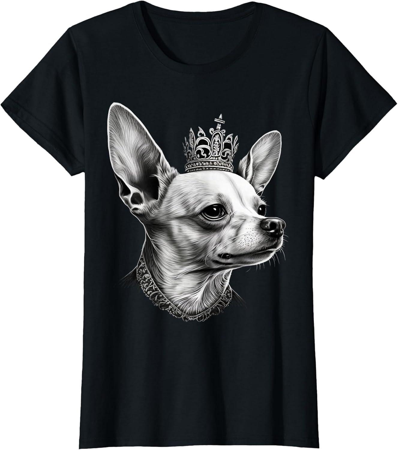 Black and White Chihuahua Dog on Crown Chihuahua