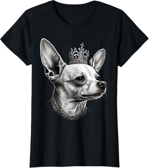 Black and White Chihuahua Dog on Crown Chihuahua