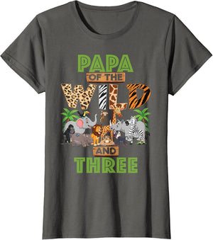 3rd Birthday Zoo Safari Jungle Papa of The Wild and Three