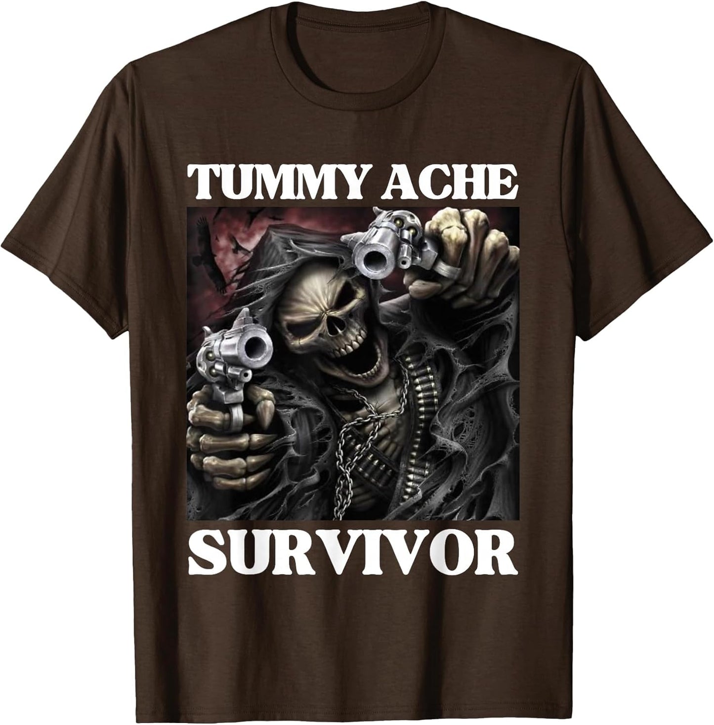 Tummy Ache Survivor Funny Cool Edgy Hard Skeleton Meme