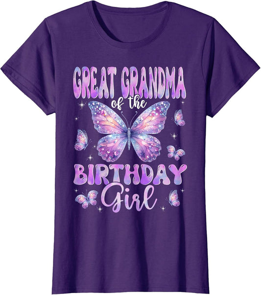 Great Grandma of The Birthday Girl Butterfly Family Matching