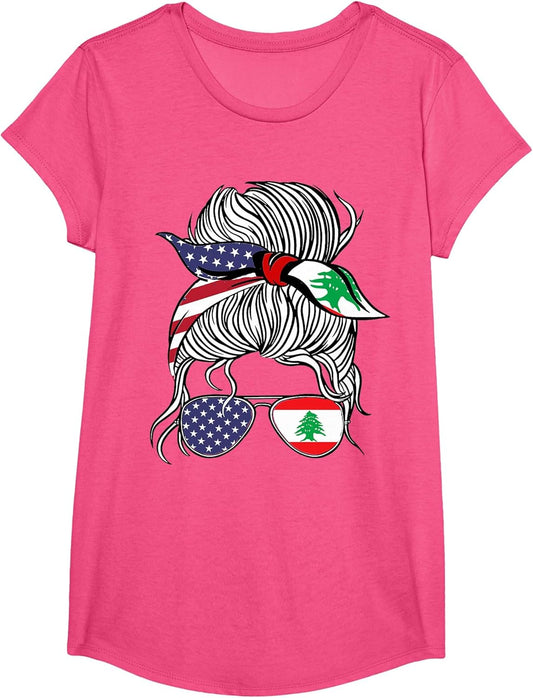 American Lebanese Patriot Flag Women Girl Lebanon Grown