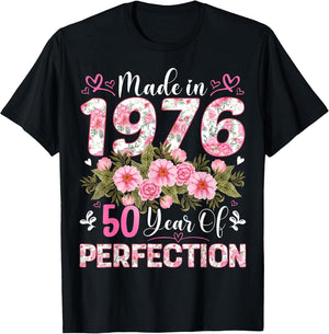 50 Year Old Made in 1976 Floral 50th Birthday Women