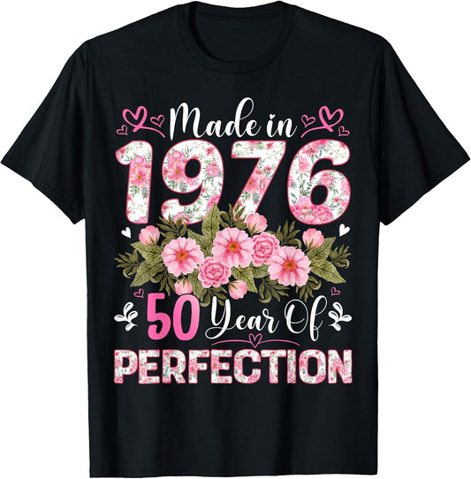 50 Year Old Made in 1976 Floral 50th Birthday Women