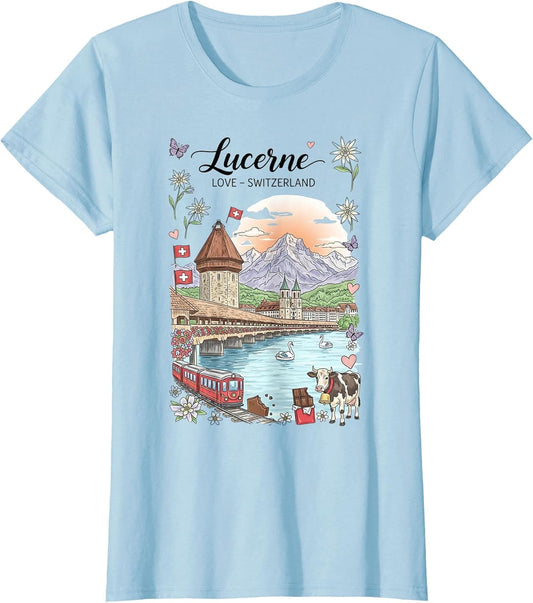 Lucerne Switzerland Scenic View Alpine Souvenir