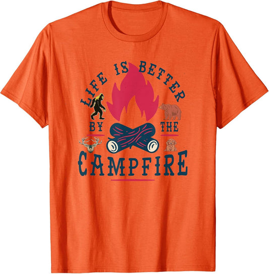 Life is Better at The Campfire Camping Saying Happy Camper