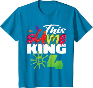 Kids This Slime King is 4 Year Old Birthday Boy 4th Birthday