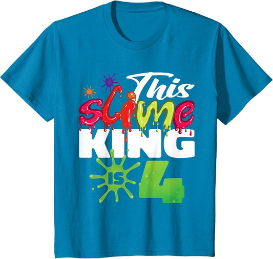 Kids This Slime King is 4 Year Old Birthday Boy 4th Birthday