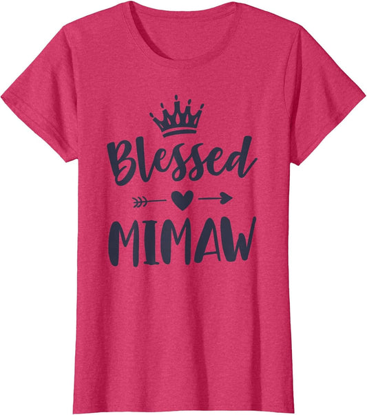 Mimaw Shirt for Grandma Women Mothers Day Blessed Mimaw