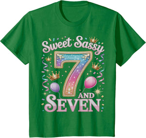 7 Years Sweet Sassy and Seven Girl Outfit 7th Birthday