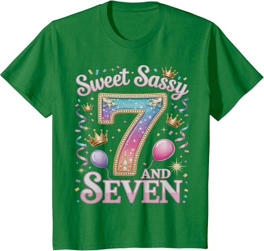 7 Years Sweet Sassy and Seven Girl Outfit 7th Birthday