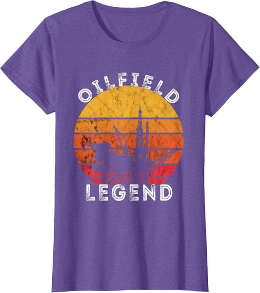 Oil Rig Retro Sunset Oilfield Legend Worker Oildriller Man