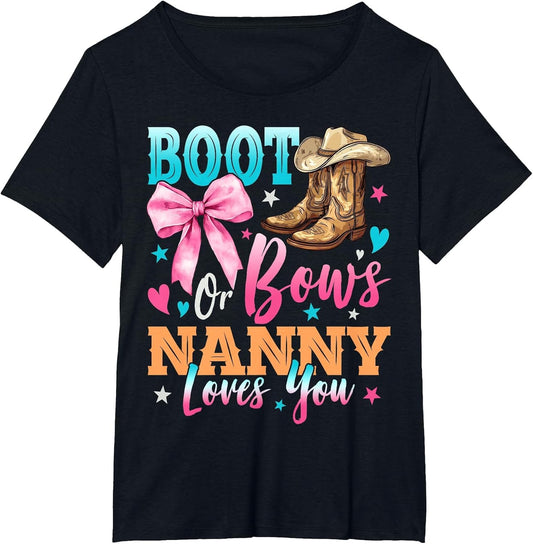 Boots or Bows Nanny Loves You Gender Reveal Family