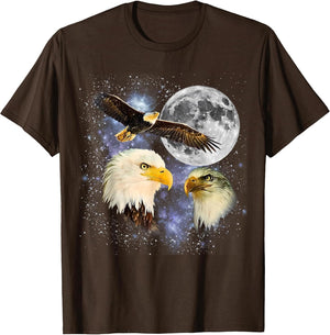 Three Bald Eagle Moon Meme Funny American Bird Eagles Lover