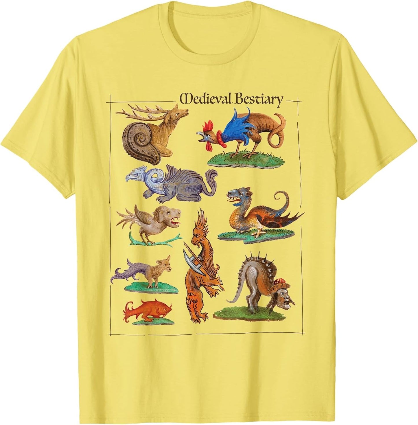 Medieval Bestiary Funny Illuminated Manuscript Art