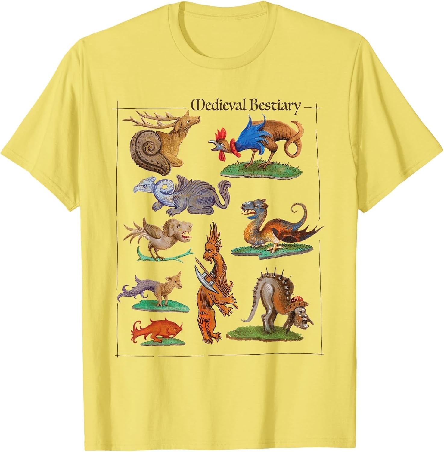 Medieval Bestiary Funny Illuminated Manuscript Art