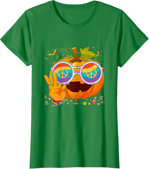 Hippie Halloween Pumpkin Peace Sign Hand Sunglasses Tie Dye