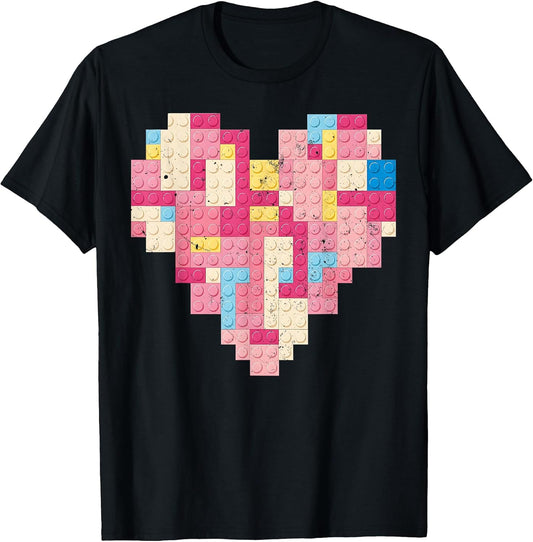 Brick Builder Heart Building Blocks Valentine Boy Men Kid