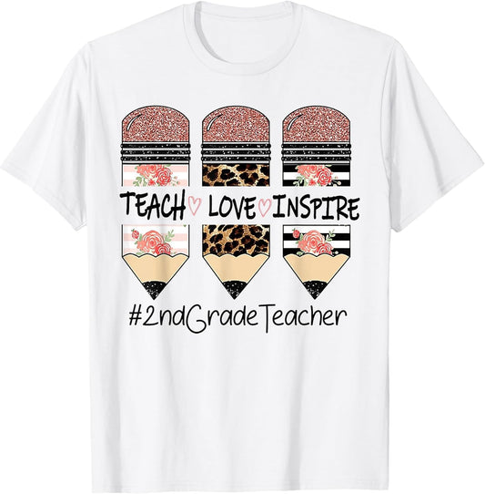 Teach Love Inspire 2nd Grade Teacher Crayon