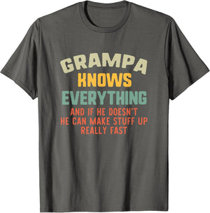 Grampa Knows Everything Vintage Grandpa Funny