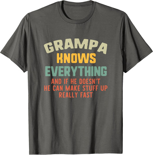 Grampa Knows Everything Vintage Grandpa Funny