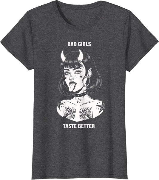 Bad Girls Taste Better Tattoo Devil Halloween Men Women