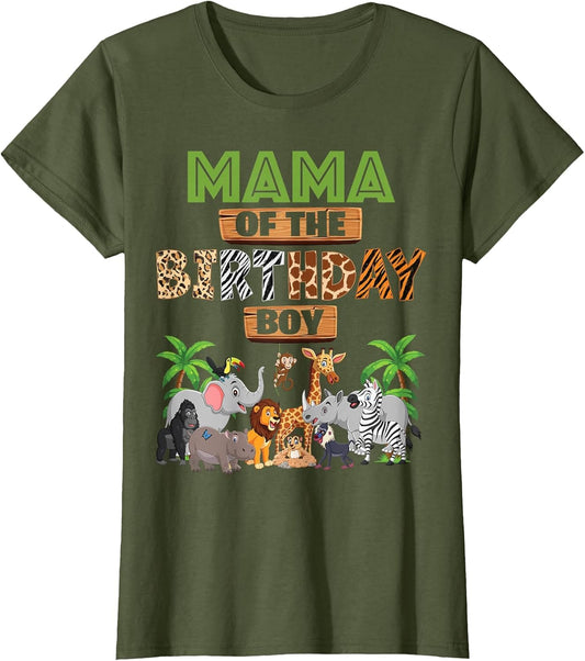 Wild Mama of The Birthday Boy Zoo Safari Jungle Animal